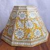 Big-Yellow-and-white-Leather-Lampshade at Shilphaat.com