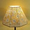 Big-Yellow-and-white-Tholu-Bommalata-Lampshade at Shilphaat.com