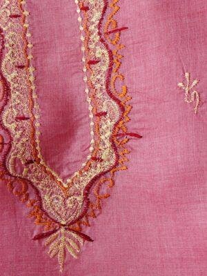 Flamingo-Pink-gents-tussar-silk-kuta-fabric at Shilphaat.com