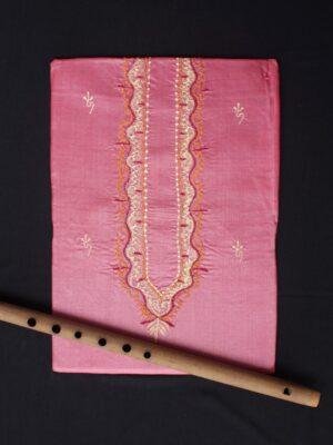Flamingo-Pink-mens-silk-kurta-fabric at Shilphaat.com