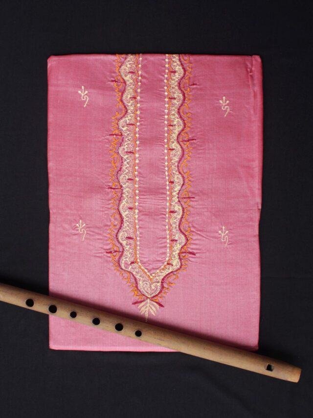 Flamingo-Pink-mens-silk-kurta-fabric at Shilphaat.com