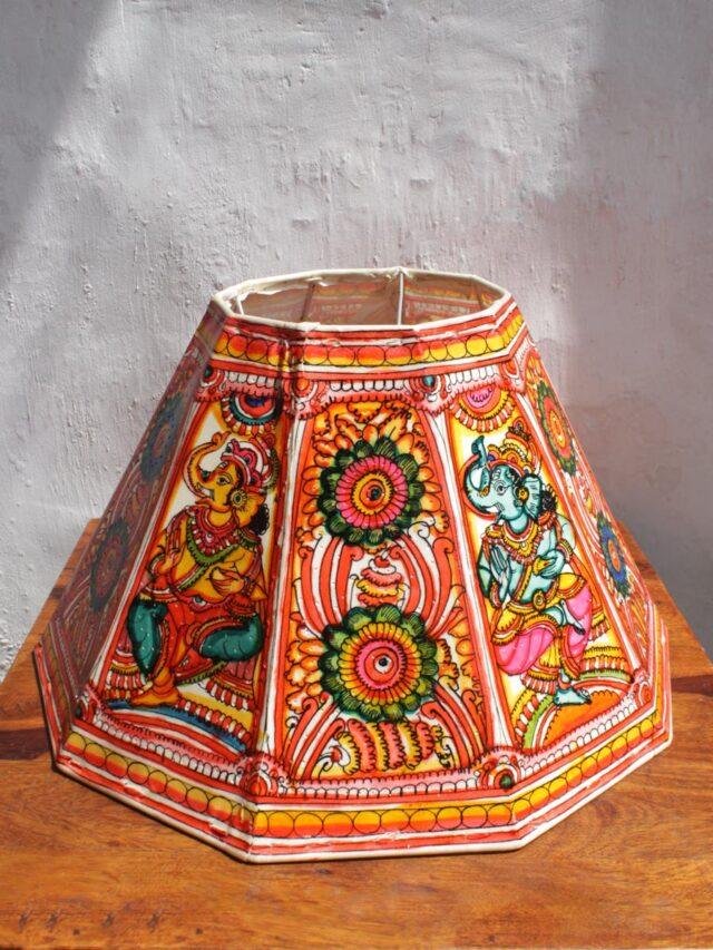 Ganesha-big-Leather-Lampshade at Shilphaat.com