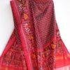 Maroon-Zig-zag-Double-Ikat-Patola-Silk-Dupatta at Shilphaat.com
