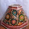 Multicolour-on-black-floral-Leather-Lampshade at Shilphaat.com