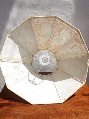 Orange-and-White-Handmade-Leather-Lampshade at Shilphaat.com