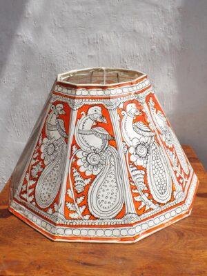 Orange-and-white-Leather-Lampshade at Shilphaat.com