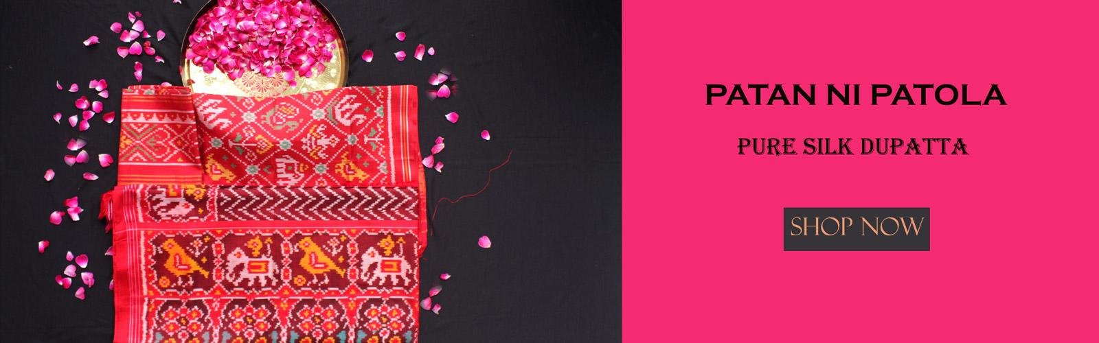 Patan-Patola-Pure-Silk-Dupatta at Shilphaat.com