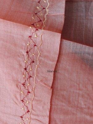 Peach-Orange-gents-silk-kurta-fabric at Shilphaat.com
