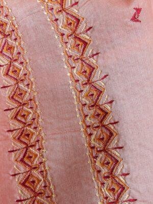 Peach-Orange-gents-tussar-silk-kuta-fabric at Shilphaat.com