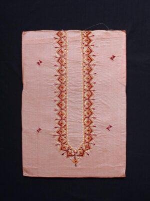 Peach-Orange-mens-silk-kurta-fabric at Shilphaat.com