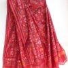 Red-Hathi-popat-semi-Double-Ikat-Patola-Silk-Dupatta at Shilphaat.com