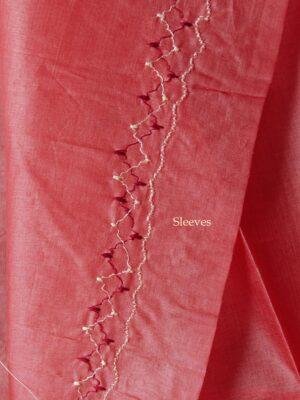 Rust-Orange-gents-silk-kurta-fabric at Shilphaat.com