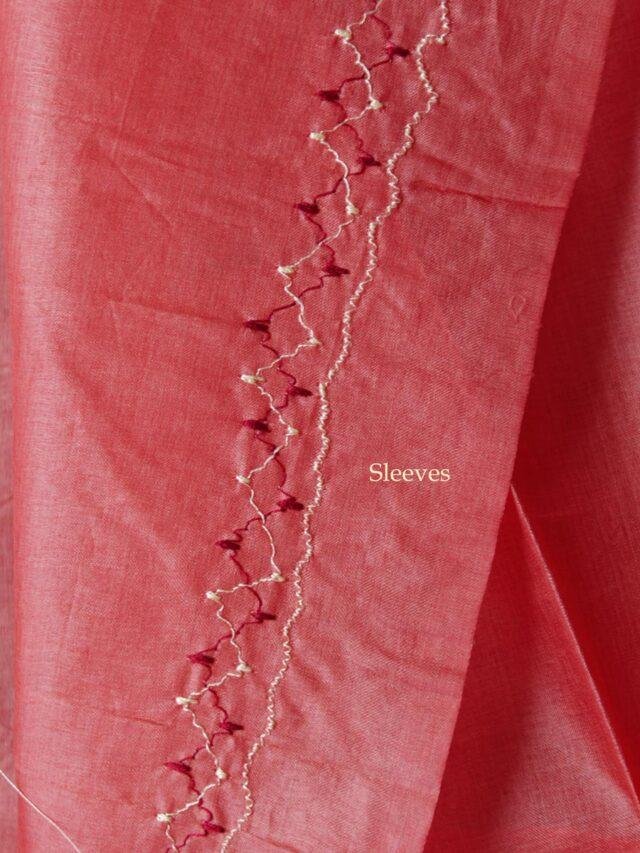 Rust-Orange-gents-silk-kurta-fabric at Shilphaat.com