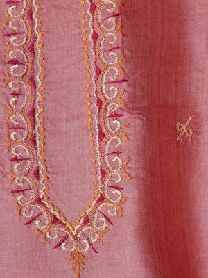 Rust-Orange-gents-tassar-silk-kuta-fabric-at Shilphaat.com