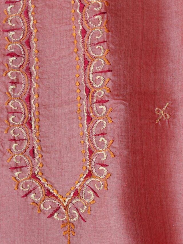 Rust-Orange-gents-tassar-silk-kuta-fabric-at Shilphaat.com