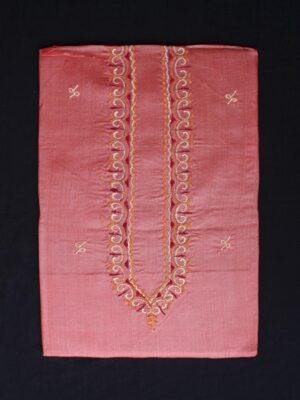 Rust-Orange-silk-kurta-fabric-for-men at Shilphaat.com