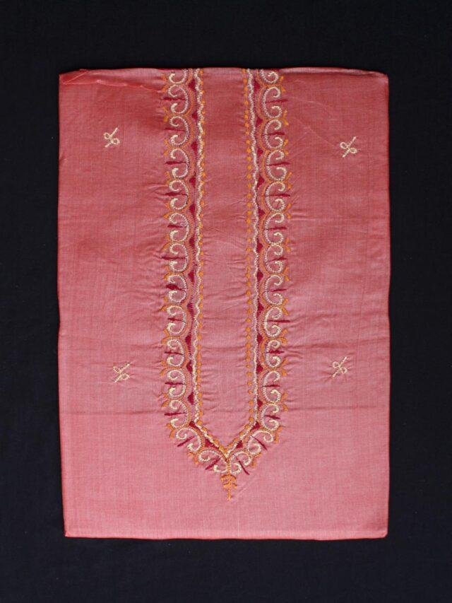 Rust-Orange-silk-kurta-fabric-for-men at Shilphaat.com