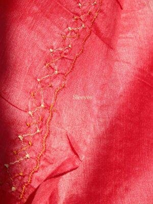 Sindur-Red-gents-silk-kurta-fabric at Shilphaat.com