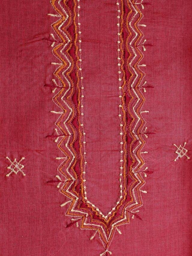Sindur-Red-gents-tussar-silk-kuta-fabric at Shilphaat.com