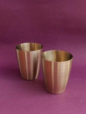 tapered-base-matt-finish-brass-tumbler-glass at Shilphaat.com