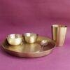 tapered-glass-handcrafted-Brass thali-set-of-5 at Shilphaat.com