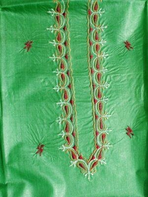 Emerald-Green-gents-tussar-silk-kuta-fabric at Shilphaat.com