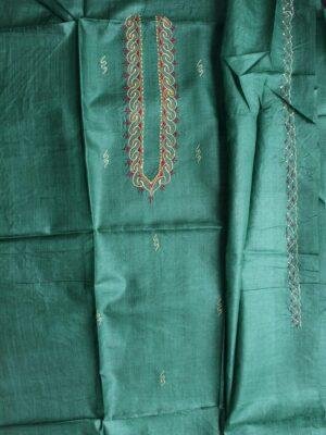 Forest-Green-Mens-pure-silk-kurta-fabric at Shilphaat.com