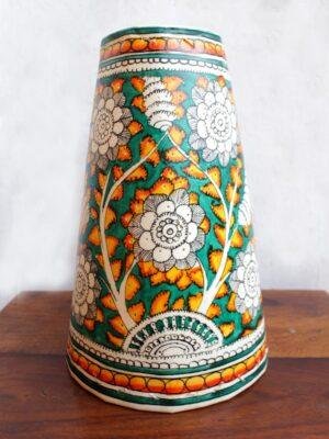 Green,-Yellow-and-White-tholu-bommalata-pendant-lamp at Shilphaat.com