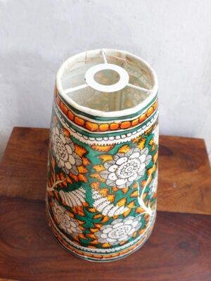 Green,-Yellow-and-white-Hanging-leather-lamp at Shilphaat.com