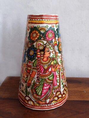 Radha-Krishna-Leather-hanging-lamp at Shilphaat.com