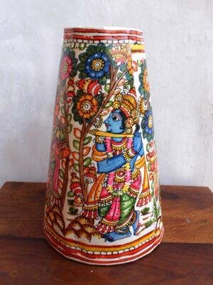 Radha-Krishna-leather-pendant-lamp at Shilphaat.com