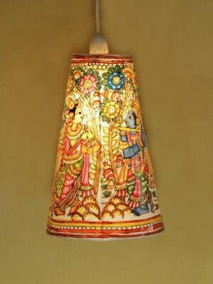 Radha-Krishna-tholu-bommalata-hanging-lamp at Shilphaat.com
