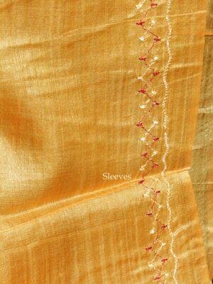 Turmeric-Yellow-gents-silk-kurta-fabric at Shilphaat.com