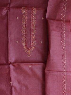 Wine-Red-Mens-pure-silk-kurta-fabric at shilphaat.com