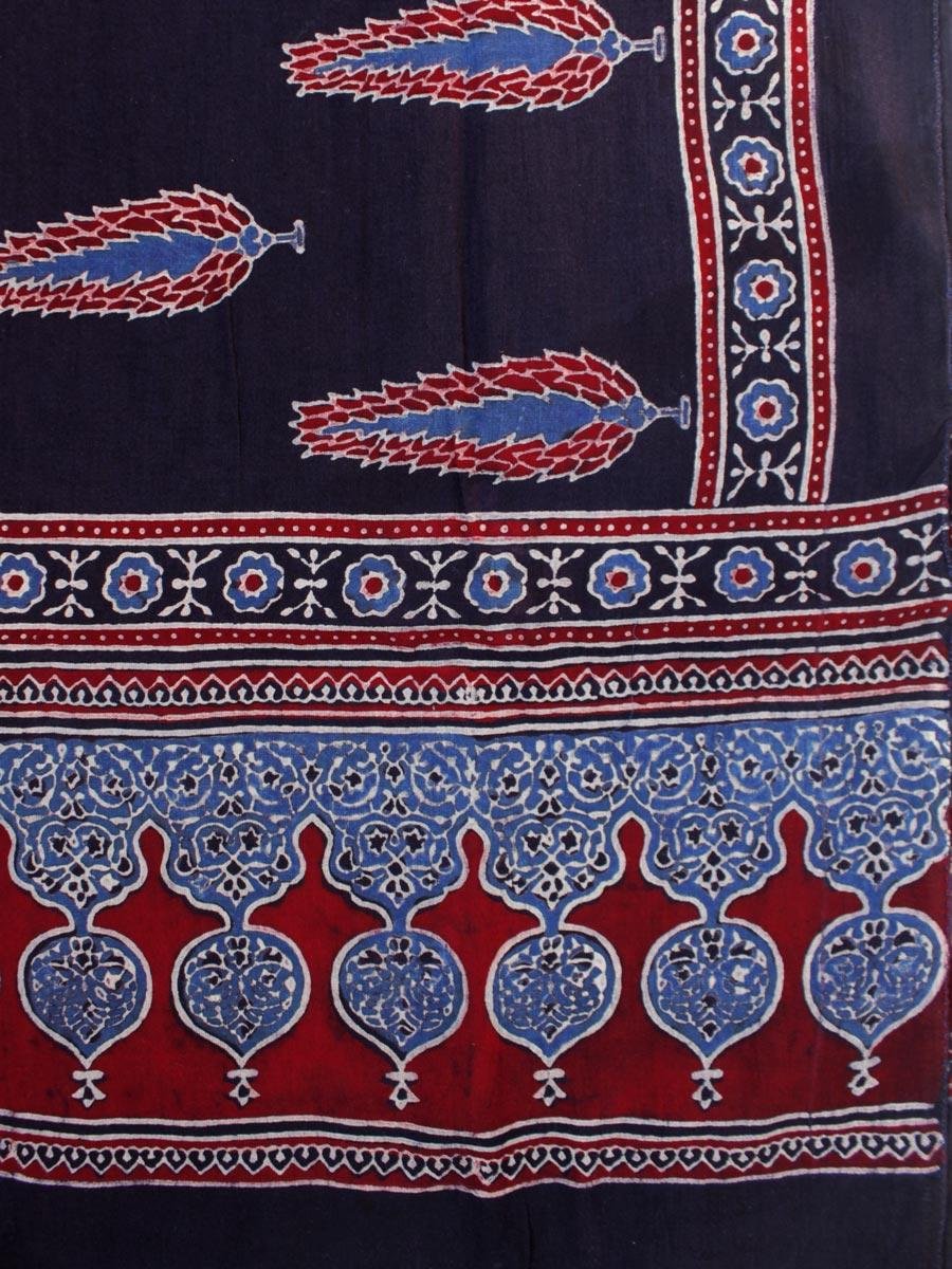 Black,-Blue,-Maroon-Ajrakh-block-printed-cotton-stole Black,-Blue,-Maroon-Ajrakh-block-printed-cotton-stole at Shilphaat.com