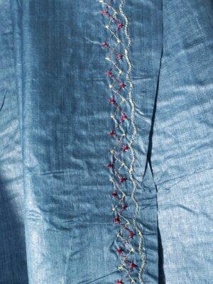Metal-Blue-gents-silk-kurta-fabric at Shilphaat.com