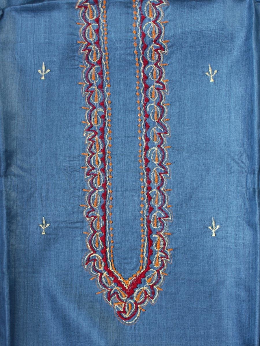 Metallic-Blue-gents-tussar-silk-kuta-fabric Metallic-Blue-gents-tussar-silk-kuta-fabric at Shilphaat.com