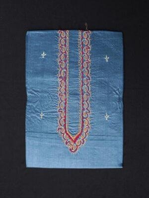 Metallic-Blue-mens-silk-kurta-fabric at Shilphaat.com