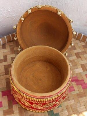 Red-zari-lace-big-wooden-sinhora at Shilphaat.com