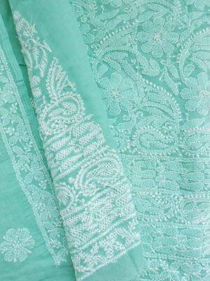 Seafoam-Green-chikankari-cotton-kurta-fabric-for-women