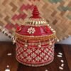 Crystals-and-Rose-small-wooden-sindoor-box at Shilphaat.com