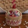 Peacocks-and-Pearls-lace-wooden-sindur-box at Shilphaat.com