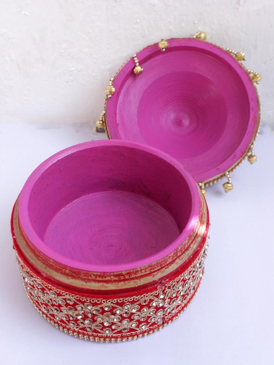 Red-Crystal-lace-wooden-marriage-Sinhora Red-Crystal-lace-wooden-marriage-Sinhora at Shilphaat.com