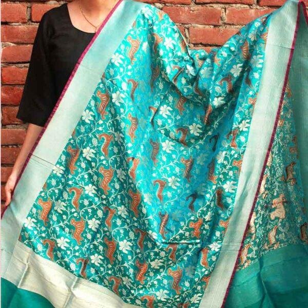 blue-shikargrah-pure-katan-silk-dupatta
