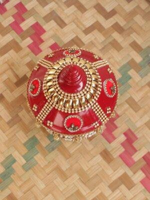 Beads-red-Lace-small-wooden-sinhora at Shilphaat.com