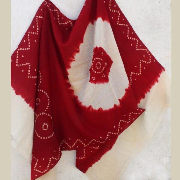 Red-Tie-dye-woolen-shawl-Shilphaat