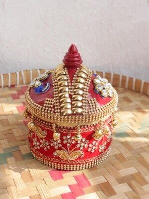 Zari-and-Blue-peacock-small-wooden-wedding-sinhora at Shilphaat.com