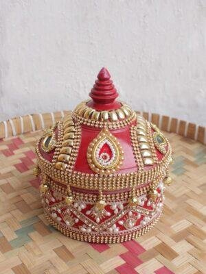 Beads-Red-lace-Big-medium-wood-Sindhora