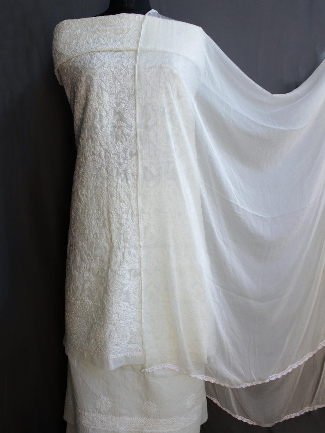 Cream-White-chikankari-cotton-3pc-ladies-suit Cream-White-chikankari-cotton-3pc-ladies-suit at Shilphaat.com