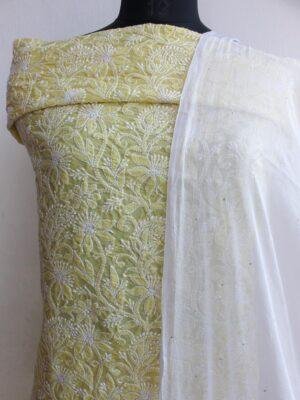 Lemon-Yellow-chikankari-cotton-3pc-ladies-suit
